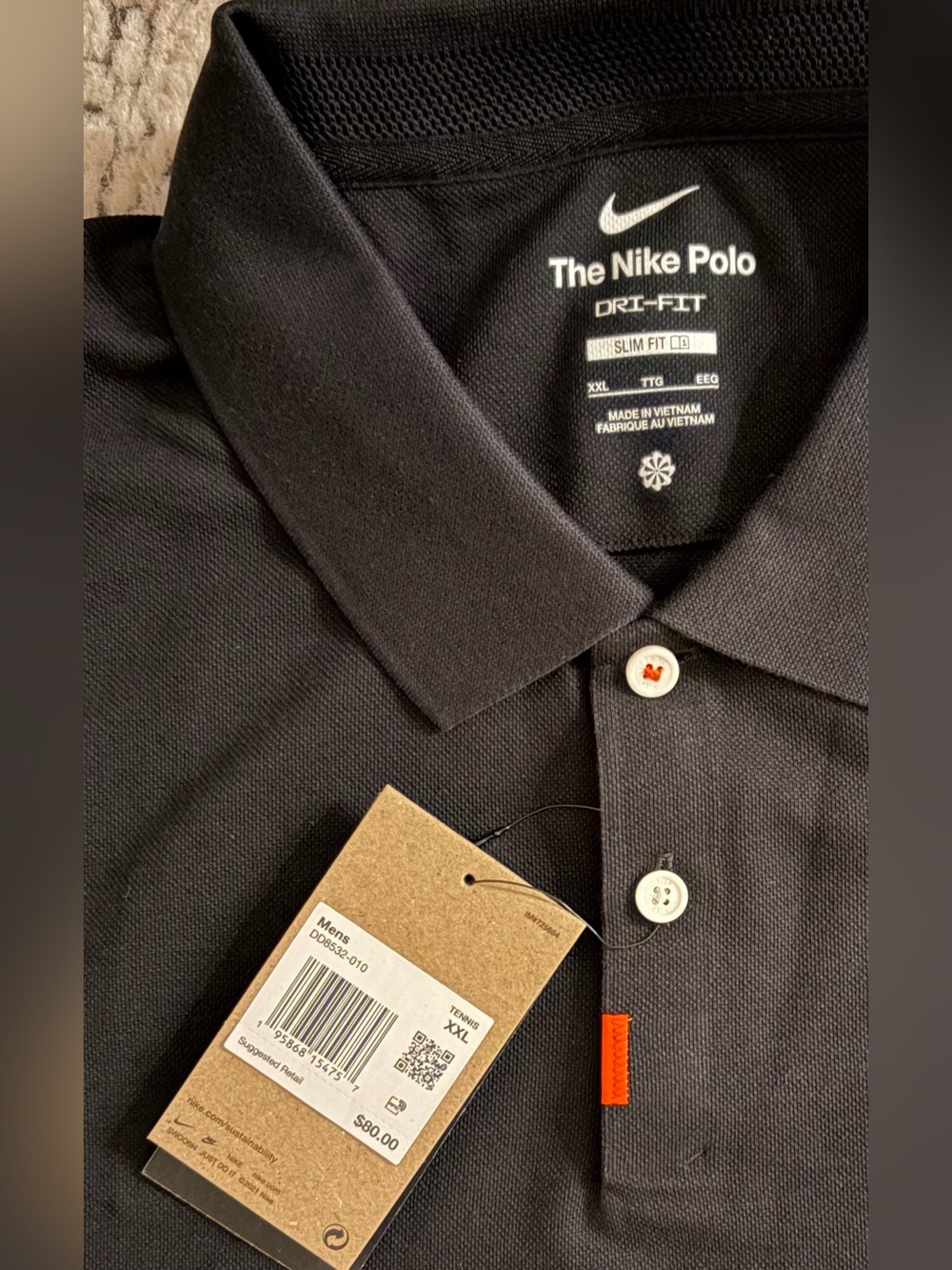 Nike Rafa Nadal Court DD8532-010 Tennis Black Dri-Fit Polo Shirt Men’s Sz: 2XL - Picture 3 of 8